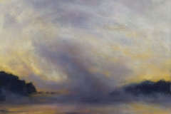 River Smoke IOil on board, 13 x 13"