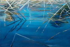 St John's River, IIOil on board, 12" square