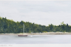 Bucks Harbor, At AnchorOn paper, 9 1/2" X 4 1/2"