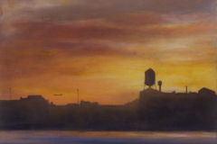 Greenpoint First LightOil on panel, 12" sq.