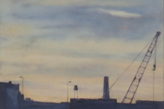 Morning CraneOil on board, 12" sq.